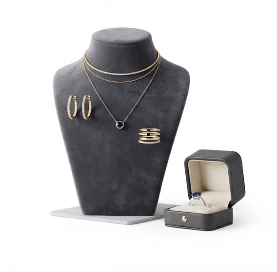 Set de aretes y anillo dorado